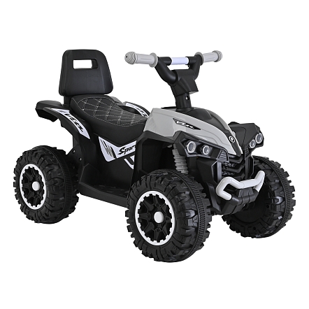 PITUSO Электроквадроцикл 491B 6V/4,5Ah,20W*1,колеса пласт,свет,муз,67*43*50см,Grey+White/Серо-белый