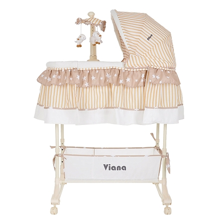 PITUSO Колыбель 3 в 1 Viana на колёсах Stars Beige/бежевый