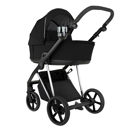 ROAN Коляска 2 в1 Sol Luxury короб + прогулка Caviar Black/Nickel/руч.Black/к.Black(2 места)