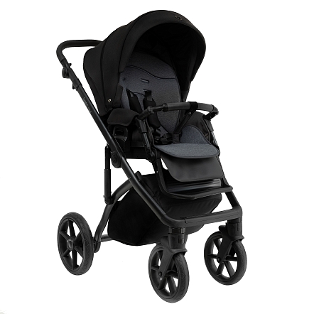 ROAN Коляска 2 в1 Bass Next  короб + прогулка Caviar Black/Black/руч.Black(2 места)