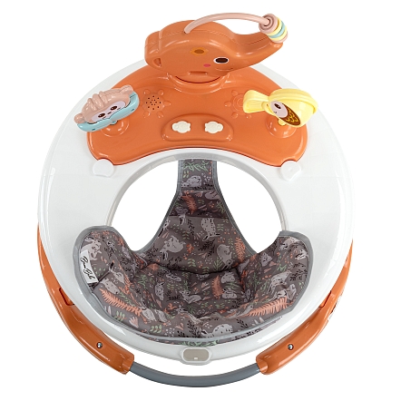 BAMBOLA Ходунки Elephant (круглые) (6 силик.кол,игр.,муз) 7 шт/уп (64*64*56) Caramel/Карамельный