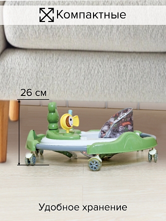 BAMBOLA Ходунки Froggy (круглые) (6 силик.кол,игр.,муз) 7 шт/уп (64*64*56) Green/Зеленый