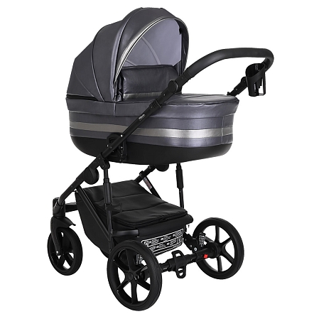PITUSO Коляска 2 в1 Luna Luxury короб+прогулка Кожа/Silver Dark Grey