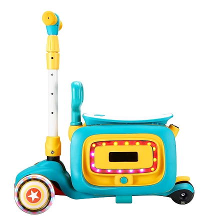 PITUSO Самокат трехколесный HD-8814B, 3в1 Blue/Синий (2 места)