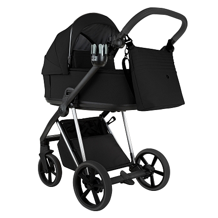 ROAN Коляска 2 в1 Sol Luxury короб + прогулка Caviar Black/Nickel/руч.Black/к.Black(2 места)