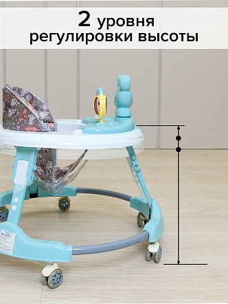 BAMBOLA Ходунки Froggy (круглые) (6 силик.кол,игр.,муз) 7 шт/уп (64*64*56) Blue/Нежно-голубой