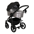 **TUTIS Коляска 2 в1 NOVO короб + прогулка Кожа Pearl Metalic/Black Reflective Print