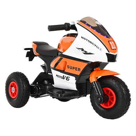**PITUSO Электромотоцикл 5188,6V/4Ah*2, возд.колеса, 92*53*62см,White-orange/Бело-оранжевый