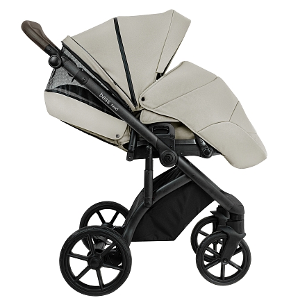 ROAN Коляска 2 в1 Bass Next  короб + прогулка Marzipan/Black/руч.Cappuccino(2 места)