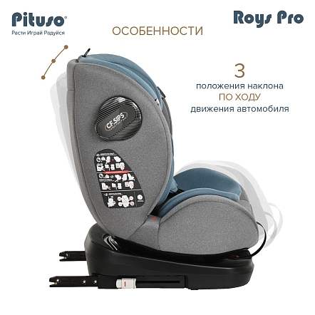 Pituso Удерживающее устройство для детей 0-36 кг Roys Grey, Dark blue Inlay/Серый, Темно-синий вклад