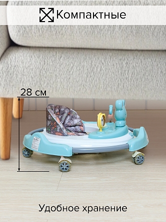 BAMBOLA Ходунки Froggy (круглые) (6 силик.кол,игр.,муз) 7 шт/уп (64*64*56) Blue/Нежно-голубой