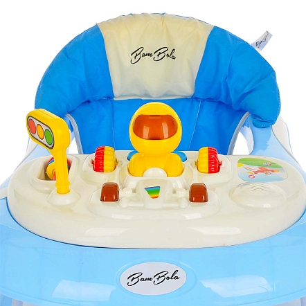 **BAMBOLA Ходунки Юный гонщик (7 силик.колес,игрушки,муз) 4 шт/уп (73*63*53) Blue/Голубой