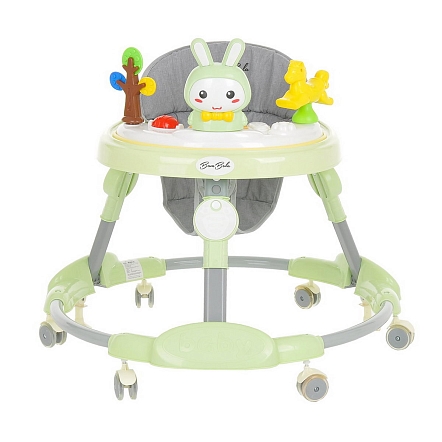 BAMBOLA Ходунки Зайчик (круглые) (6 силик.кол,игр.,муз) 6 шт/уп (67*67*55) Soft Green/Зеленый