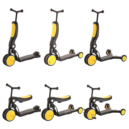 PITUSO Самокат трехколесный HD-200, 5 в 1 Yellow/Желтый