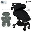 PITUSO коляска детская PERA (прогулочная)Black New/рама carbon/PU(блок колес)