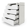 **PITUSO Комод раскладной Wood/ 804 ПВХ  с шариковыми направляющими Древесина белая, 4 ящика