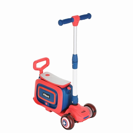 PITUSO Самокат трехколесный HD-8814B, 3в1 Red/Красный (2 места)