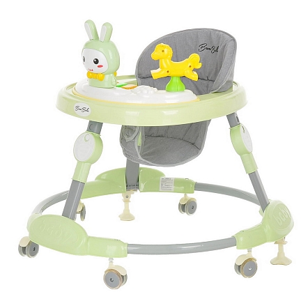 BAMBOLA Ходунки Зайчик (круглые) (6 силик.кол,игр.,муз) 6 шт/уп (67*67*55) Soft Green/Зеленый