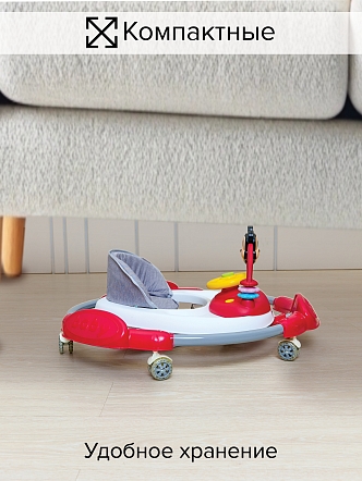 BAMBOLA Ходунки Миник (круглые) (6 силик.кол,игр.,муз) 6 шт/уп (70*70*68) Red/Терракотовый