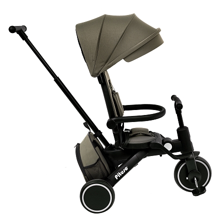 PITUSO Велосипед трехколесный Leve Pro, складной, с сумкой, разм. упак. 66х34х31 см, Khaki/Хаки