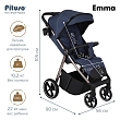 PITUSO Коляска детская EMMA (прогулочная),Navy Blue/Темно-Синий/PU