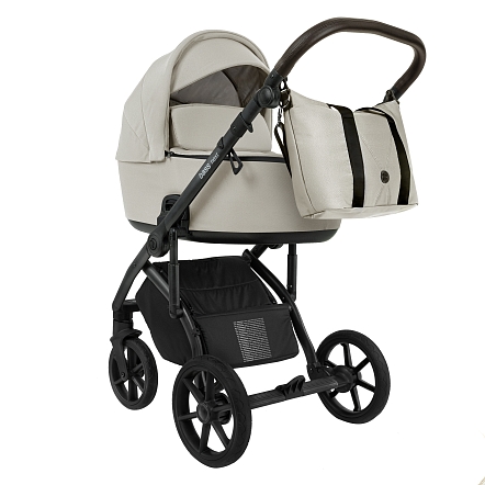 ROAN Коляска 2 в1 Bass Next  короб + прогулка Marzipan/Black/руч.Cappuccino(2 места)