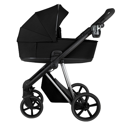 ROAN Коляска 2 в1 Sol Luxury короб + прогулка Caviar Black/Nickel/руч.Black/к.Black(2 места)