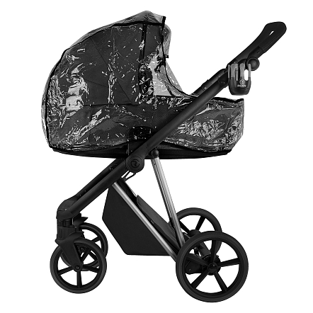 ROAN Коляска 2 в1 Sol Luxury короб + прогулка Caviar Black/Nickel/руч.Black/к.Black(2 места)