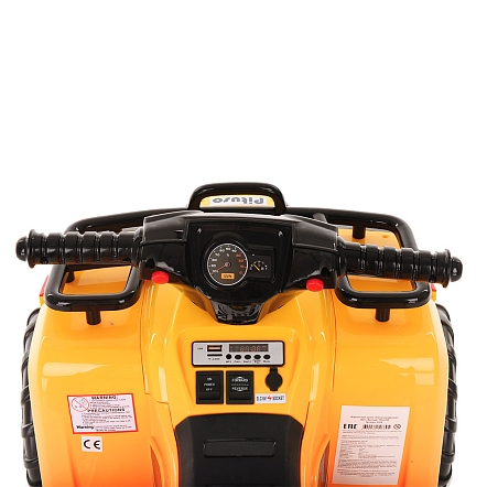 *PITUSO Электроквадроцикл 5258, 6V/4.5Ah*1,20W*1,колеса пласт,MP3,свет,муз,78*50*47 см,Желтый/YELLOW