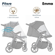 PITUSO Коляска детская EMMA (прогулочная),Black/Черный/PU
