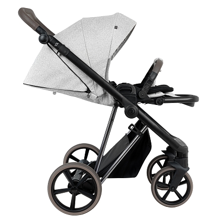 ROAN Коляска 2 в1 Sol Luxury короб + прогулка Pixel/Light/Nickel/руч.Cappuccino/к.Cappuccin(2 места)