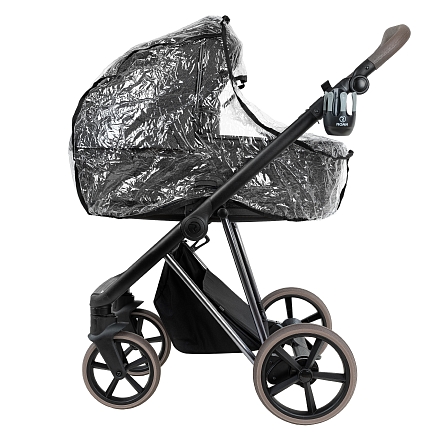 ROAN Коляска 2 в1 Sol Luxury короб + прогулка Pixel/Dark/Nickel/руч.Cappuccino/к.Cappuccino(2 места)