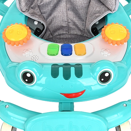 **BAMBOLA Ходунки Amigo (круглые) (6 силик.кол,игр.,муз) 6 шт/уп (70*70*60) Green/Зеленый