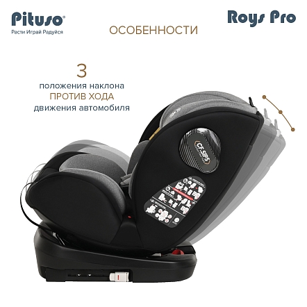 Pituso Удерживающее устройство для детей 0-36 кг Roys Black, Grey Inlay /Черный, Серый вкладыш