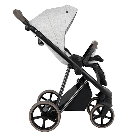 ROAN Коляска 2 в1 Sol Luxury короб + прогулка Pixel/Light/Nickel/руч.Cappuccino/к.Cappuccin(2 места)