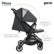 PITUSO коляска детская PERA (прогулочная)Graphite/рама carbon/PU(блок колес)