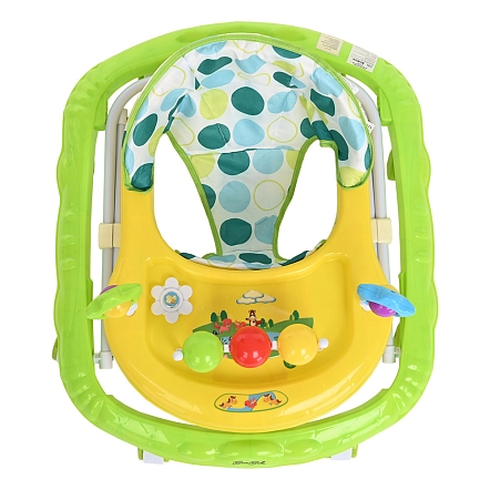 **BAMBOLA Ходунки Шарики (8 пласт.колес,игрушки,муз) 7 шт/уп (67*55*57) Green/Желто-салатовый
