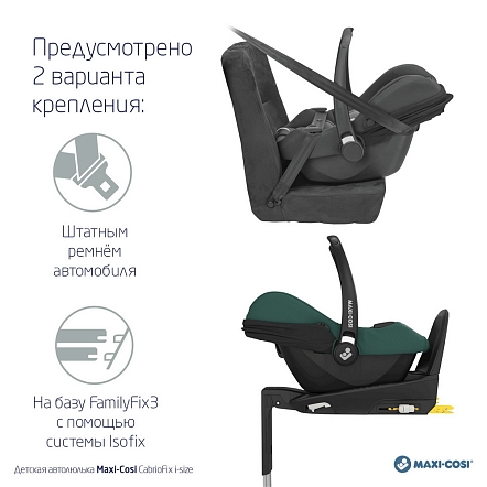 Maxi-Cosi Удерживающее устройство для детей 0-13 кг CabrioFix i-size Essential green/зеленый  2шт/кор