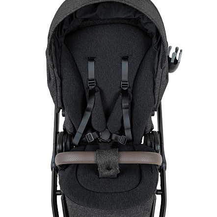 ROAN Коляска 2 в1 Sol Luxury короб + прогулка Pixel/Dark/Nickel/руч.Cappuccino/к.Cappuccino(2 места)