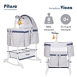 PITUSO Колыбель 3 в 1 Viana на колёсах Stars Grey/серый