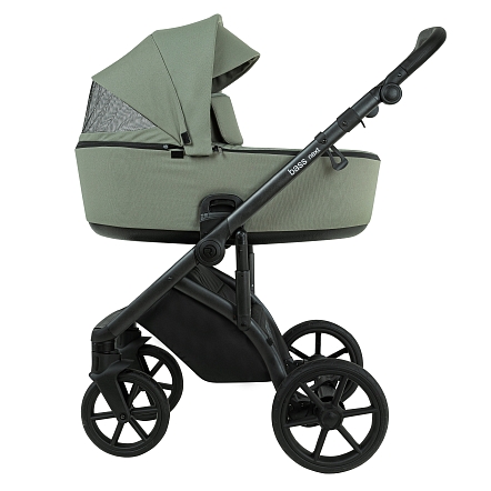 ROAN Коляска 2 в1 Bass Next короб + прогулка Sage Green/Black/руч.Black(2 места)