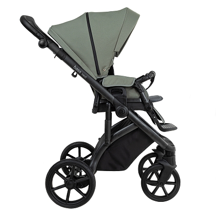 ROAN Коляска 2 в1 Bass Next короб + прогулка Sage Green/Black/руч.Black(2 места)